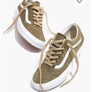 Vans Old Skool Lace-Up Sneakers Gold Glitter 8